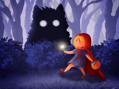 Little Red Riding Hood adobe photoshop book children book children illustration childrens books illustration forest girl illustration light little girl noise red red riding hood wolf woods