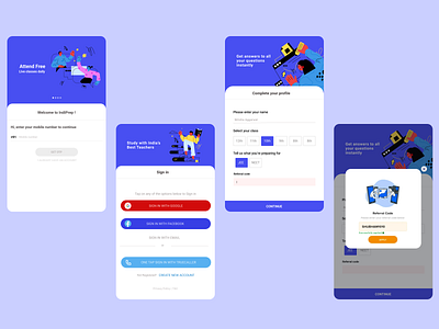 Indiprep - an educational mobile app app design icon illustration logo type typography ui ux