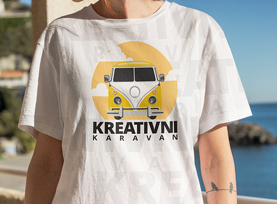 Creative Caravan T-Shirt brand brand design creative design font icon illustration mockup t shirt t shirt design type