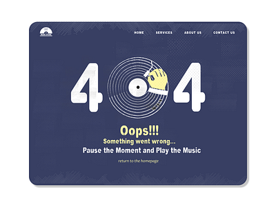 404 Error 404 404 error page 404 not found 404 page creative design dribbbleweeklywarmup idea music retro vinyl art webpage