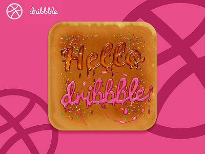 Hello Dribbble app design icon