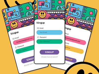 Singup Design graphic design mobile ui