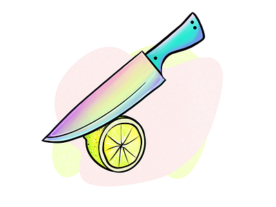 Knife pink lemon blade yellow