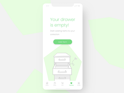 Product illustration challenge: 11B No items adobe illustrator design empty drawer empty state illustration procreate product design product illustration ui vector warmup