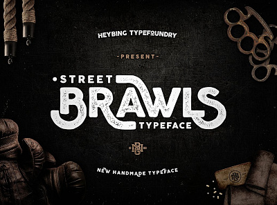 Brawls Typeface + Bonus bold font branding contemporary font design display font display fonts font font design fonts graphic design grunge look lettering logo fonts modern font street style textured font typeface typefaces typography vintage font