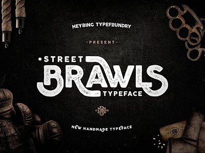 Brawls Typeface + Bonus bold font branding contemporary font design display font display fonts font font design fonts graphic design grunge look lettering logo fonts modern font street style textured font typeface typefaces typography vintage font