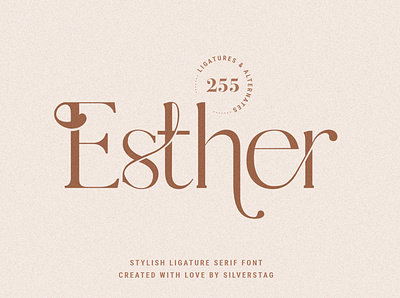 Esther - Stylish Ligature Serif Font branding classic font elegant font font font design fonts graphic design lettering ligature ligature font ligatures logo font logo fonts playful font retro font serif serif font typeface typefaces vintage font