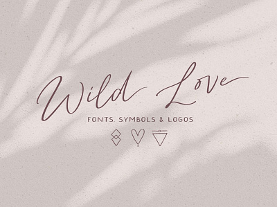 Wild Love Fonts + Symbols & Logos branding design font fonts graphic design handmade font handwriting handwriting font handwriting fonts handwritten handwritten font icons logo logo design logos logotype logotypes script font signature font symbols