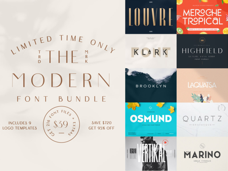 The Modern Font Bundle by Best Fonts on Dribbble