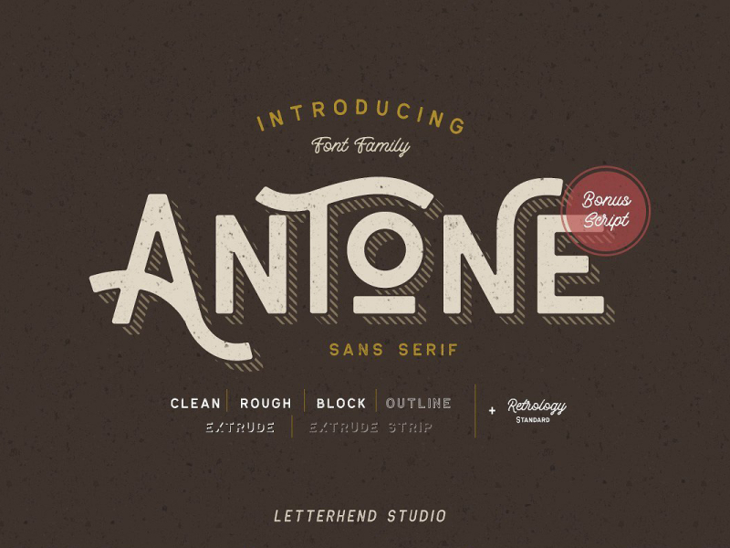 Download Antone Family Vintage Font Family By Best Fonts On Dribbble PSD Mockup Templates