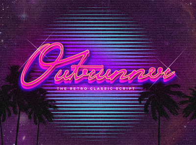 Outrunner Retro Script Font 1980s 80s 80s style branding california design font font design fonts graphic design lettering neon light retro retro design retro font retro fonts script script font typography vintage font