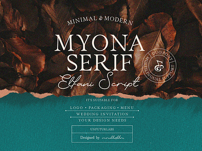 Myona Serif font & Elfani Script Font + Extras best fonts classic font display fonts download fonts elegant font font font design font duo fonts fonts collection lettering logo fonts script font serif serif font type design typeface typefaces typography vintage fonts