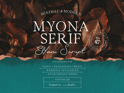 Myona Serif font & Elfani Script Font + Extras