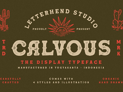 Calvous - Slab Serif Typeface design display font download fonts font font design fonts graphic design grunge font headlines lettering logo font retro font signage textured font titles typeface typefaces typography vintage font wild west