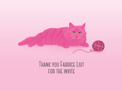 Dribbble thank you cat dribbble illustration invite thanks
