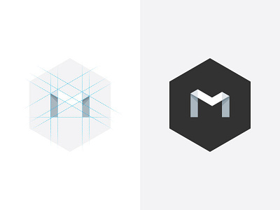 Logo for "ML" branding geometry identity letters logo process