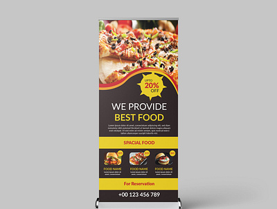 RESTAURANT ROLL UP BANNER cmyk color design fresh illustrator photoshop restaurant rollup rollup banner