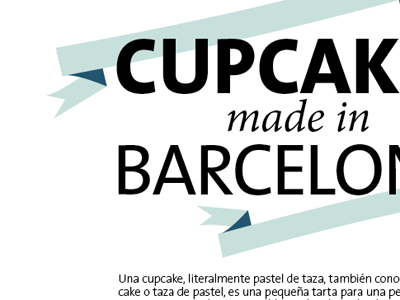 Cupcakes made in Barcelona barcelona cupcakes heading magazine minion ribbon thesans title