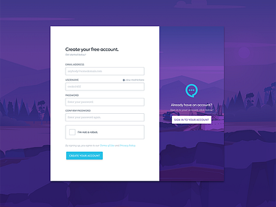 Untitled project sign-up screen purple sign up teal ui ux