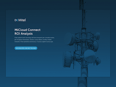 Mitel ROI Tool analysis tool form design ui ux