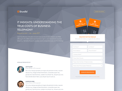 ShoreTel Landing Page Redesign hubspot landing page