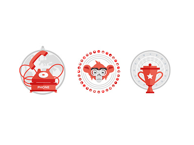 icons for a presentation cup flat icon monkey phone