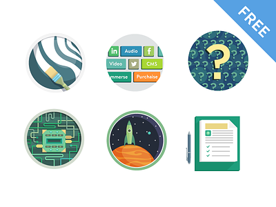 Freebies brush free icons question set space technology