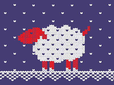 Christmas postcard christmas knitting new year sheep