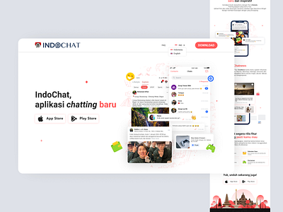 Indochat App Landing Page app figma landing page redesign ui design