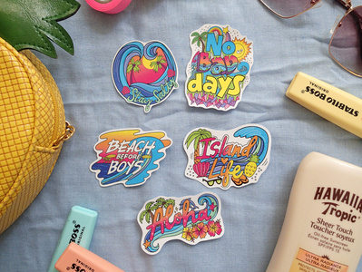 Summer Sticker Designs by Cara Gonzalez on Dribbble