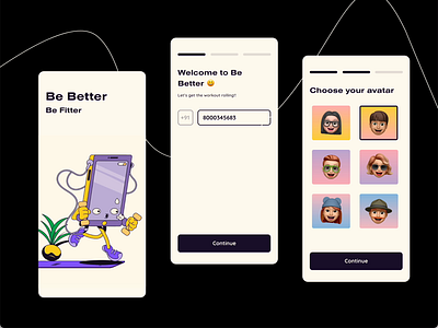 Be better animation app branding fit fitness gym ui ux web