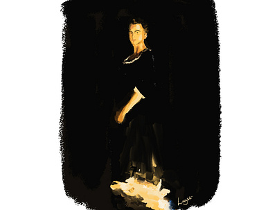 portrait de la jeune fille en feu illustration photoshop