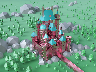 Castle 3d modeling c4d castle