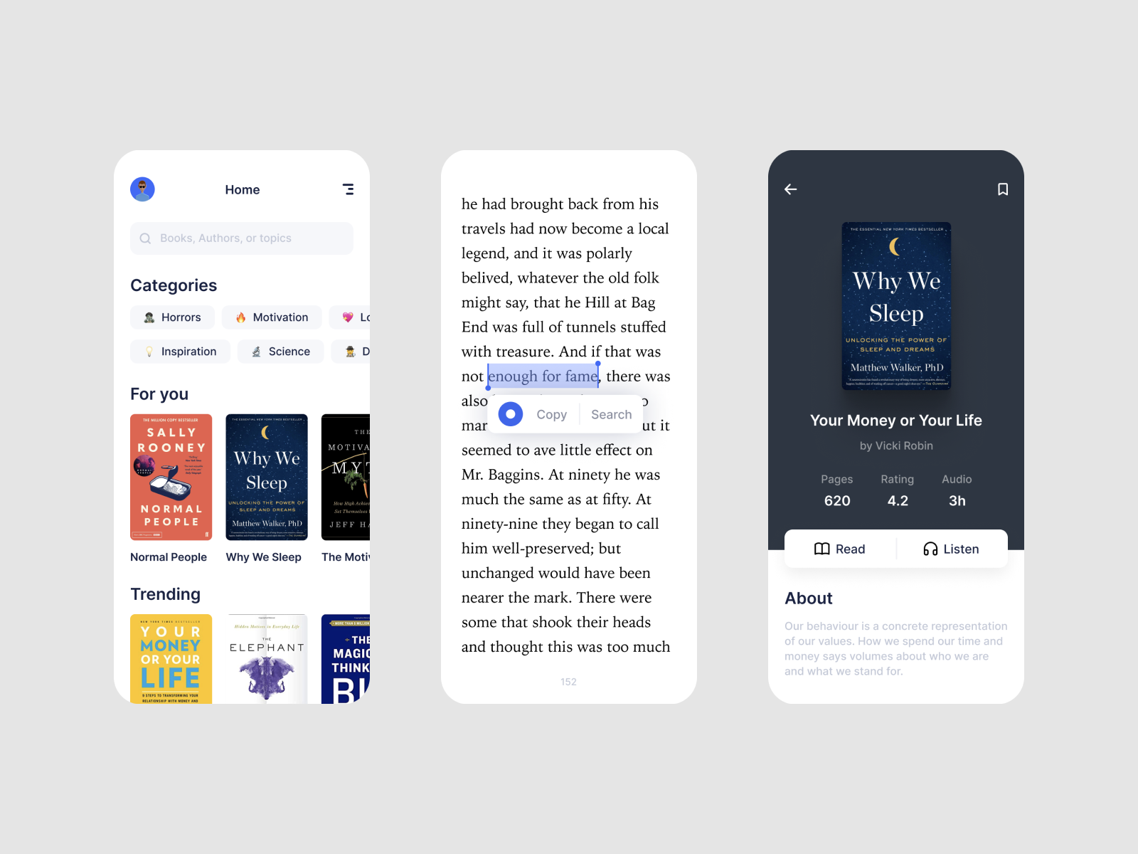 eBook App Concept UI/UX Design by Andrii on Dribbble