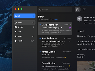 Mail App Concept - UI/UX Design app app design app ui application design application ui dashboard design layout macos mail app mail ui mailbox app ui uiux ux