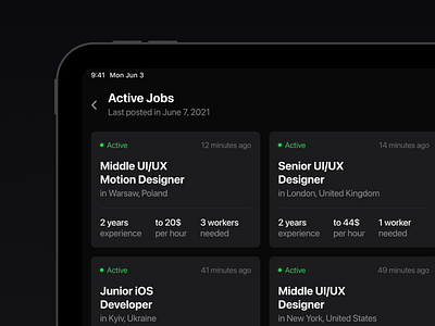 Jobs SaaS CRM Concept - UI/UX Design app app design app ui application application ui dashboard design ipad jobs jobs app jobs finder mobile app saas ui uiux ux
