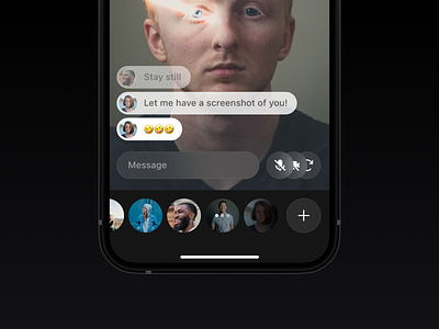 Video Call Mobile App - UI/UX Concept app black broadcasting call chat dark hangout ios live mobile online skype video video call zoom