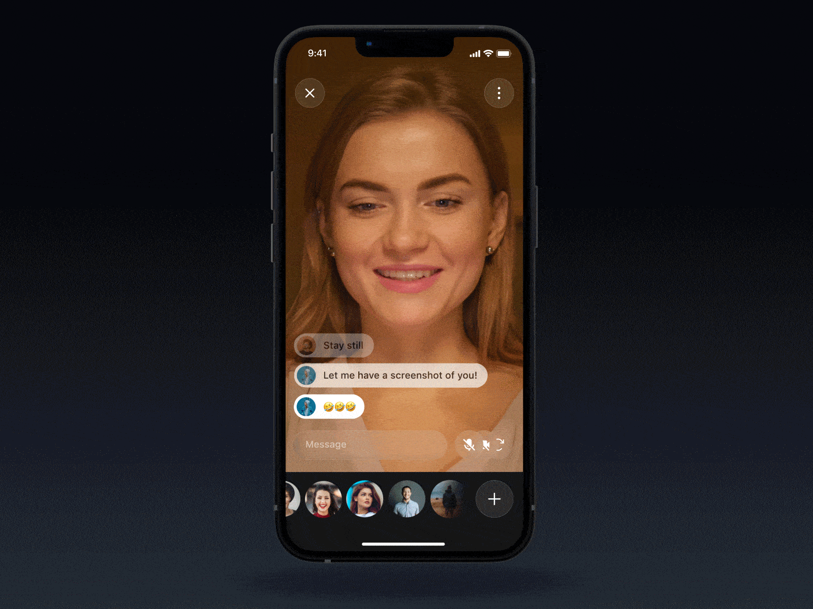 Video Call Mobile App - UI/UX Concept app app design app ui broadcast call chat communication dark design facetime hangouts ios live mobile online skype ui ux video zoom