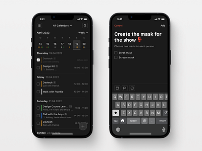 Calendar App Concept app calendar app clean design minimalistic tasks to do app todo todo app todos ui