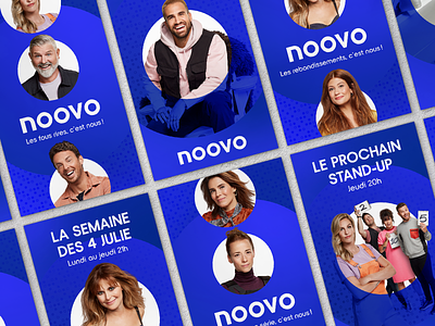 Noovo // Launching Campaign Posters 2020 advertising artist blue brand design branding campaign design dots fun logo marketing motion network photoshop poster round tv typography ui