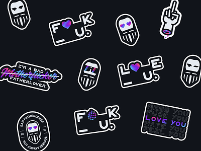 BAD FTLV. | Stickers branding cool design disco expression finger glasses heart illustration logo love online shop photoshop sticker typography