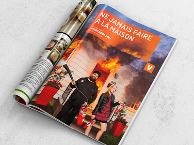 Magazine // Ne jamais faire à la maison advertising fire magazine magazine ad marketing photomontage photoshop tv show