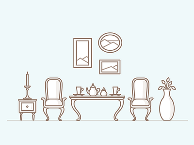 Icon-set "Sweet home" furniture home icon iconset line icon