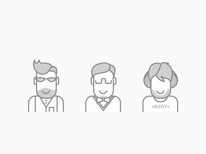 3 Persons animated gif icon line icon person