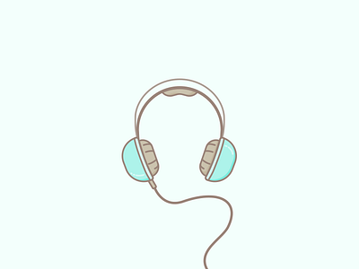 Headphones icon illustration music