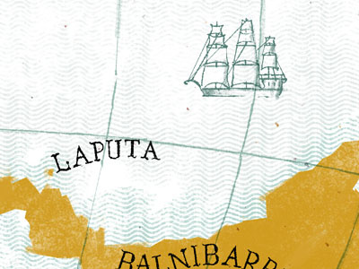 Gul 05 gulliver laputa map old map ship