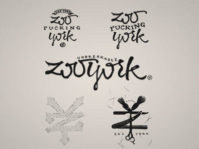 Zy01 apparel barber graphic handwriting logo typography york zoo zooyork