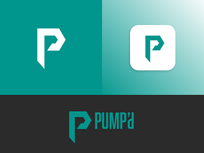 PUMP'd Logo app design geometic gym letter p logo social media ux ui