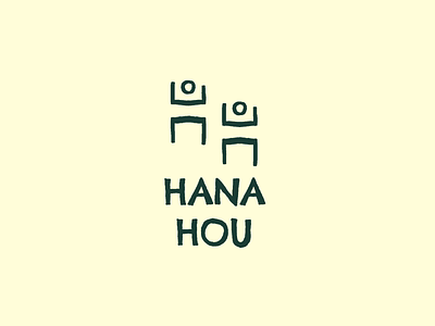 Hana Hou Logo cold pressed juice design hand drawn handmade hawaii hawaiian juice letter h logo polynesian stick figures tattoo tribal