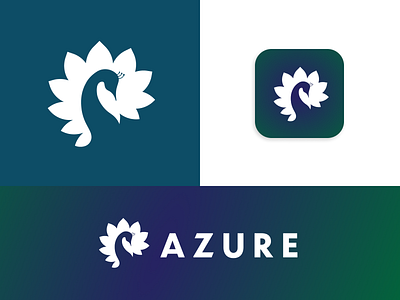 Azure Airline airline app bird blue gradient india logo peacock plane sky travel ux ui